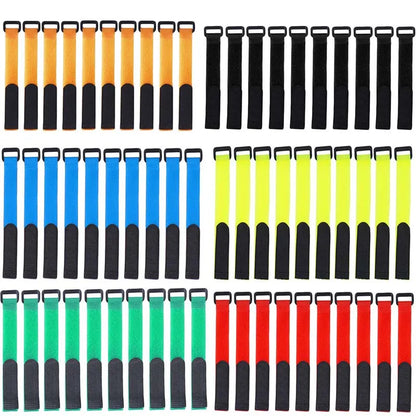 Durable Fishing Rod Tie Strap Set – 10pcs Adjustable Hook & Loop Gear Holders