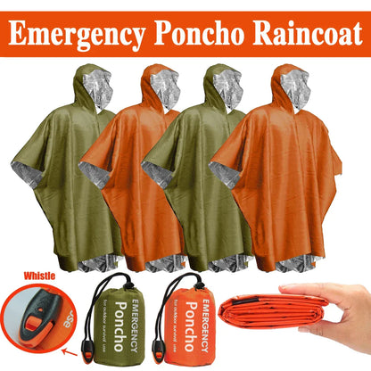Emergency Thermal Rain Poncho – Waterproof Survival Blanket Poncho