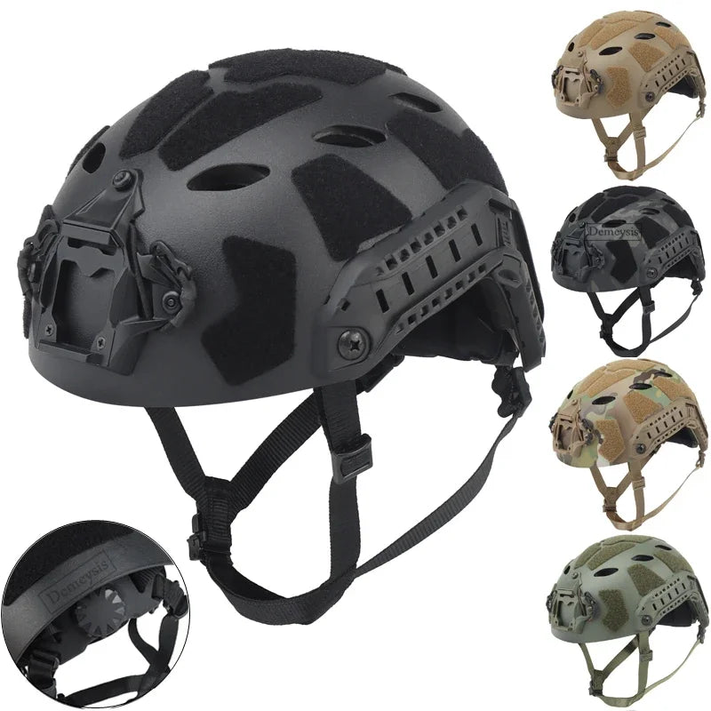 Tactical FAST Helmet with NVG Mount & Side Rails for Airsoft