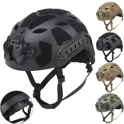 Tactical FAST Helmet with NVG Mount & Side Rails for Airsoft