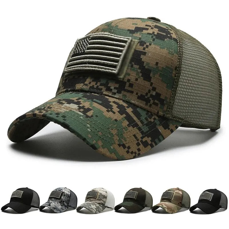 Breathable Mesh Baseball Cap – Tactical Outdoor Unisex Hat for Hiking, Camping & Summer