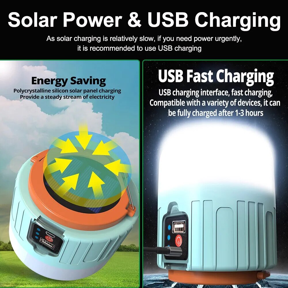 Solar Camping Light – 60W LED, Remote Control, 16Hr Battery