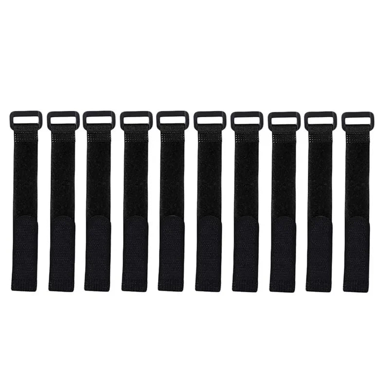 Durable Fishing Rod Tie Strap Set – 10pcs Adjustable Hook & Loop Gear Holders
