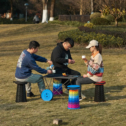Portable Folding Camping Stool with 12 Height Settings – 400 lbs Capacity