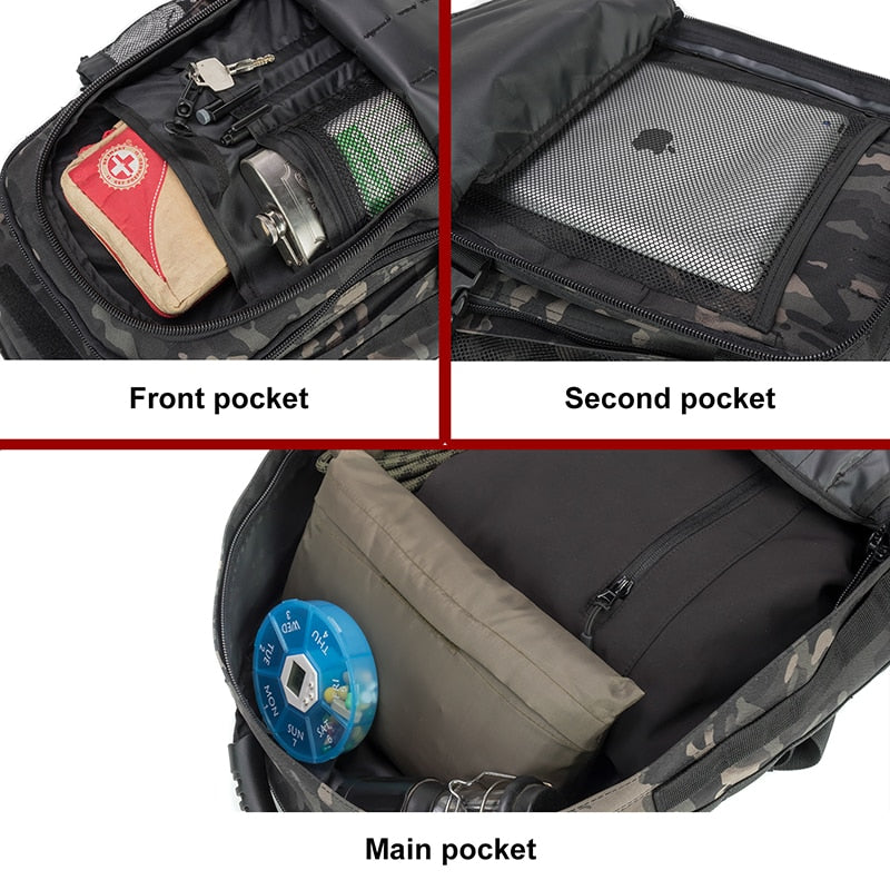 Tactical Backpack 60L Military Rucksack MOLLE Waterproof Hiking Pack