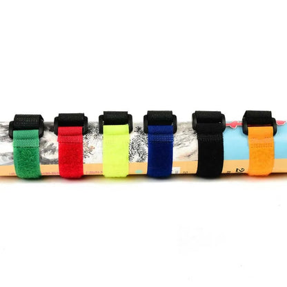 Durable Fishing Rod Tie Strap Set – 10pcs Adjustable Hook & Loop Gear Holders