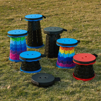 Portable Folding Camping Stool with 12 Height Settings – 400 lbs Capacity