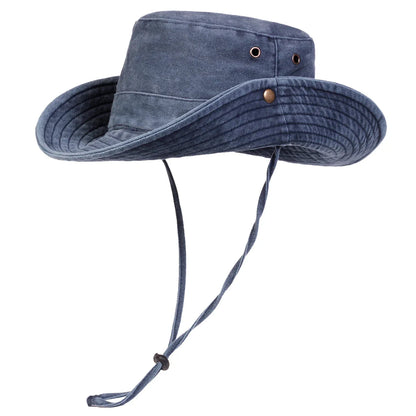Wide Brim Sun Hat UPF 50+ – Outdoor Hiking & Fishing Hat with Chin Strap for Men & Women