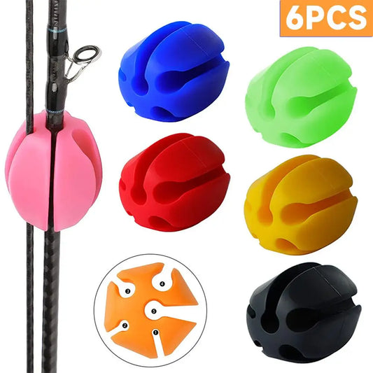 Fishing Rod Holder Straps – 6pcs Silicone Rod Bands