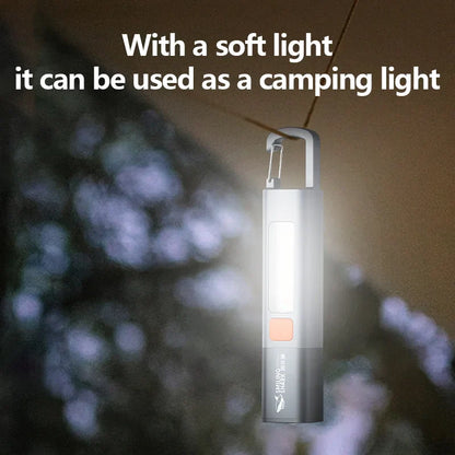 Rechargeable LED Flashlight with Hook – 3 Modes, USB-C