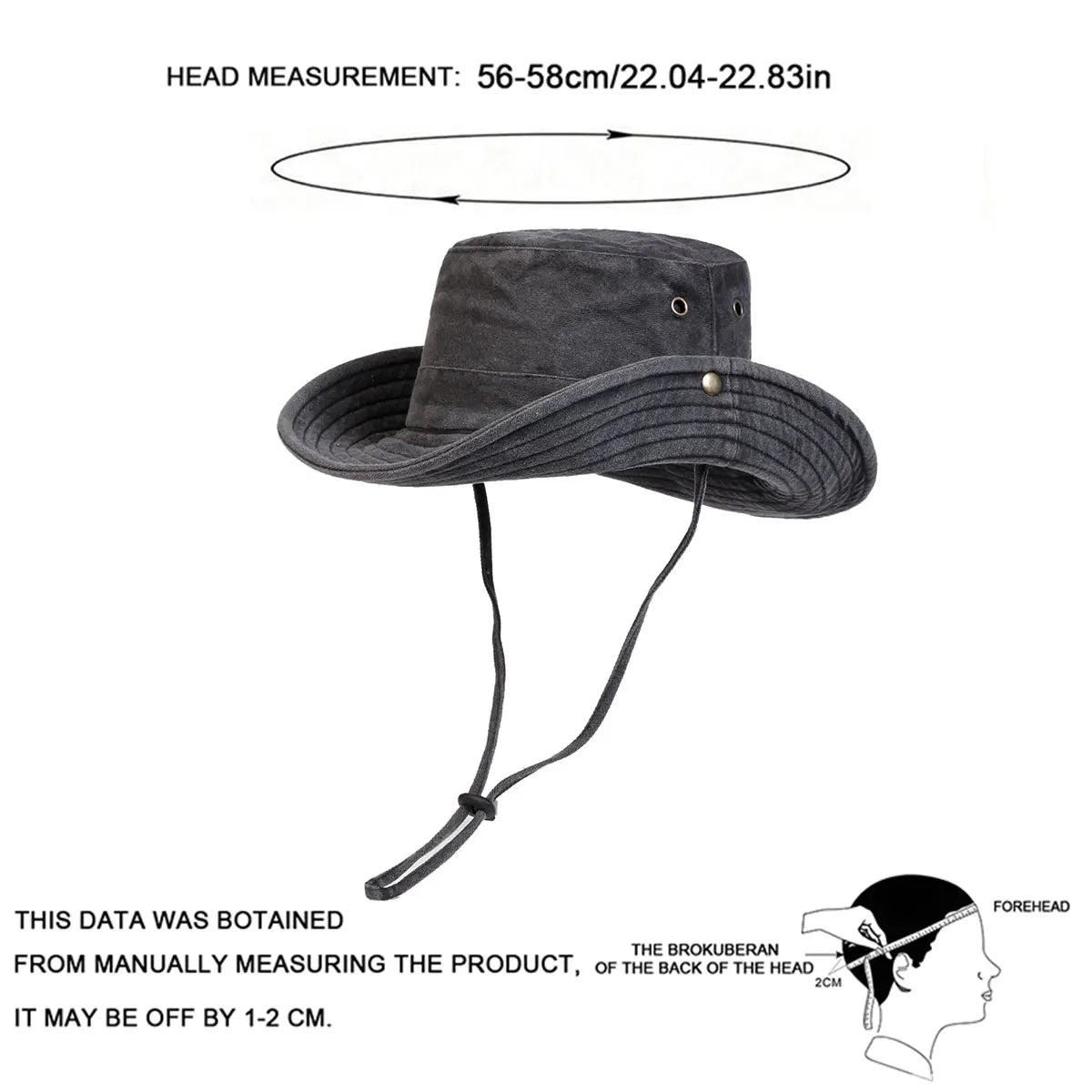 Wide Brim Sun Hat UPF 50+ – Outdoor Hiking & Fishing Hat with Chin Strap for Men & Women