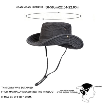 Wide Brim Sun Hat UPF 50+ – Outdoor Hiking & Fishing Hat with Chin Strap for Men & Women