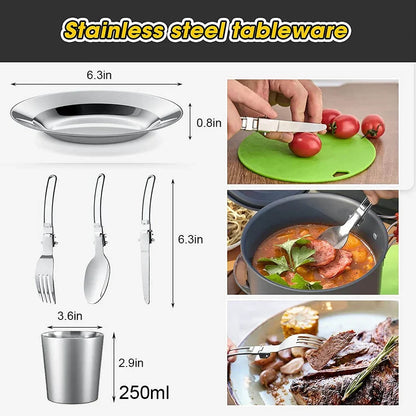 Camping Cookware Set Non-Stick – Lightweight Outdoor Kitchen Kit