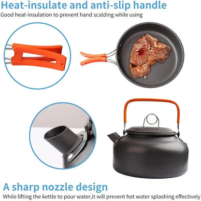 Camping Cookware Set Non-Stick – Lightweight Outdoor Kitchen Kit