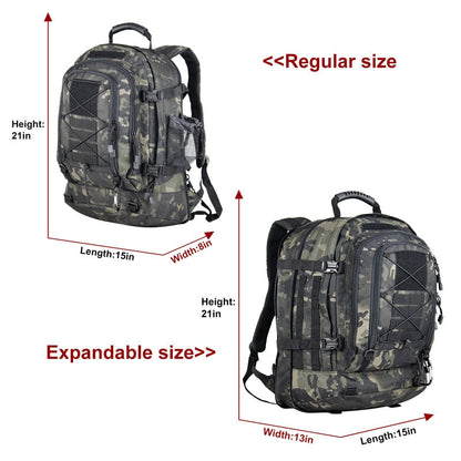 Tactical Backpack 60L Military Rucksack MOLLE Waterproof Hiking Pack