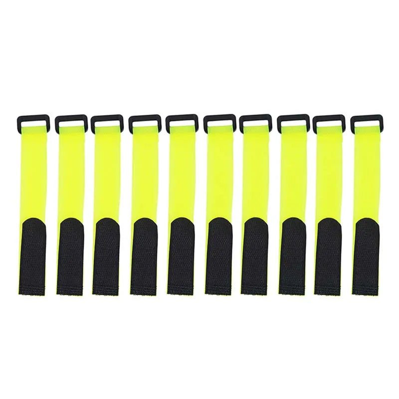 Durable Fishing Rod Tie Strap Set – 10pcs Adjustable Hook & Loop Gear Holders