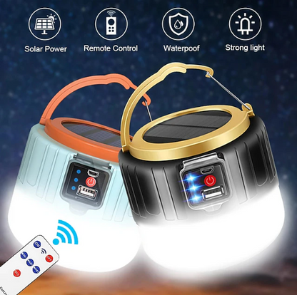 Solar Camping Light – 60W LED, Remote Control, 16Hr Battery