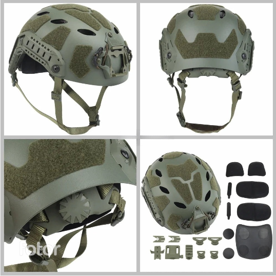 Tactical FAST Helmet with NVG Mount & Side Rails for Airsoft