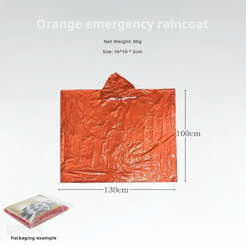 Emergency Thermal Rain Poncho – Waterproof Survival Blanket Poncho