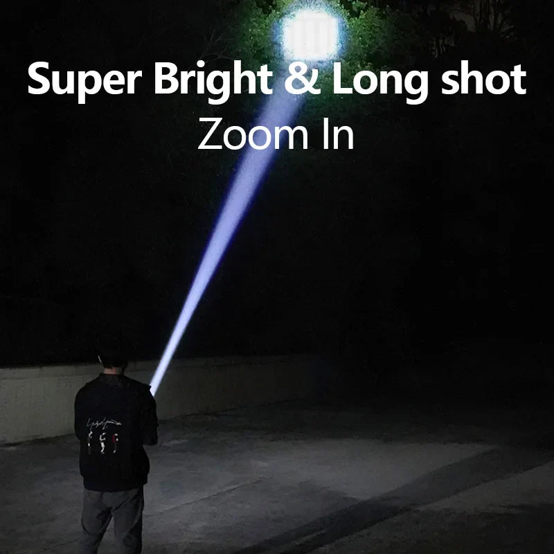 Rechargeable LED Flashlight with Hook – 3 Modes, USB-C