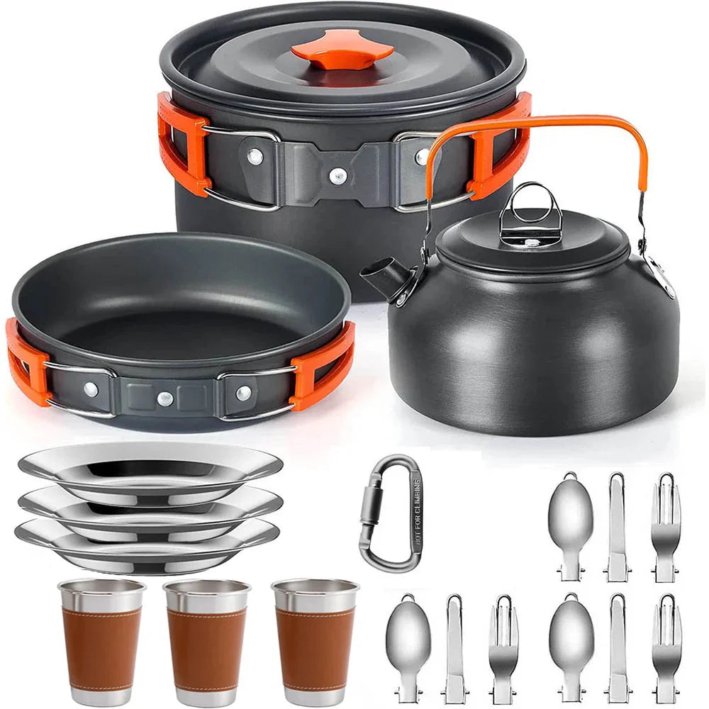 Camping Cookware Set Non-Stick – Lightweight Outdoor Kitchen Kit