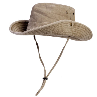 Wide Brim Sun Hat UPF 50+ – Outdoor Hiking & Fishing Hat with Chin Strap for Men & Women