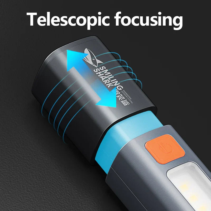 Rechargeable LED Flashlight with Hook – 3 Modes, USB-C