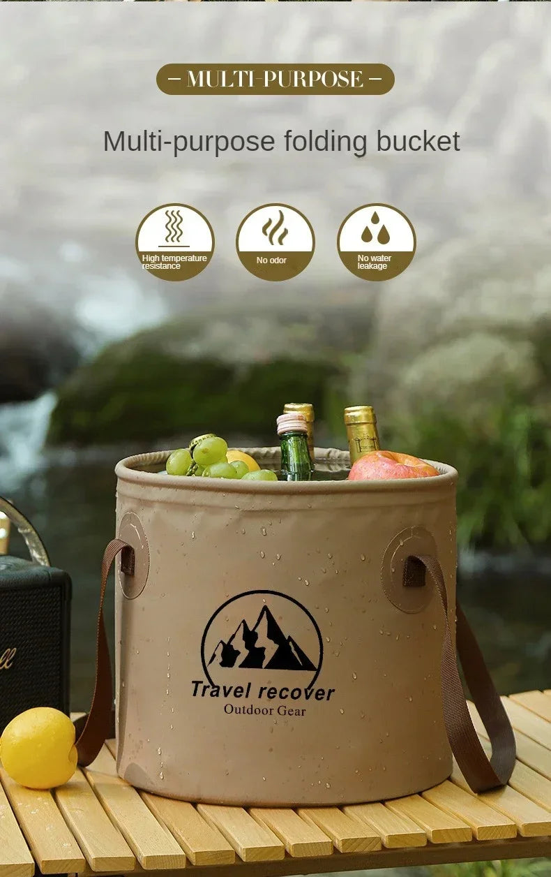 Foldable Water Bucket Collapsible PVC Camping Pail 5L 10L 20L