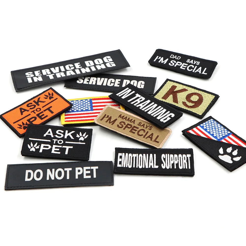 Dog Harness Patches – Service Dog, K9 & ESA, 12 Designs