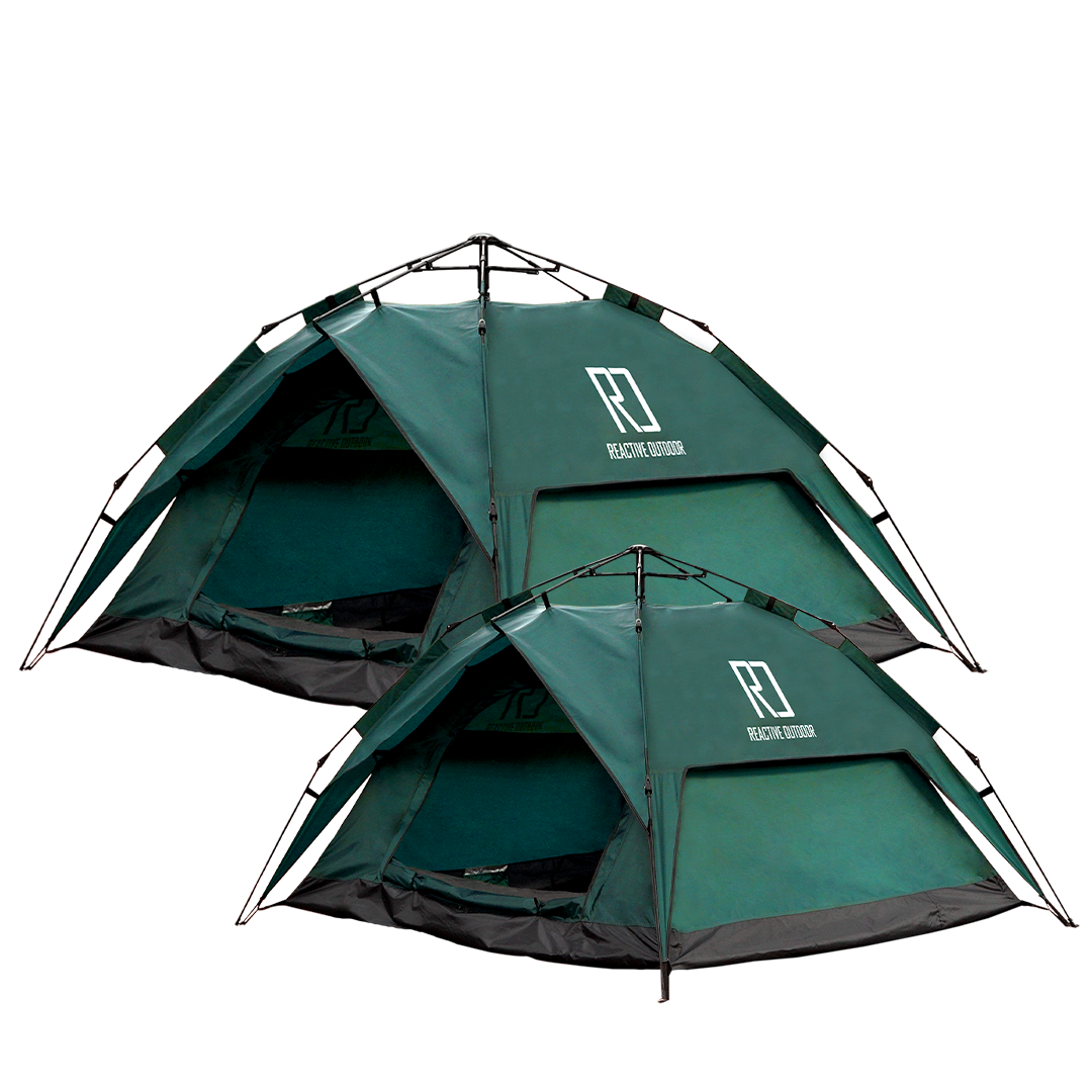 Small and large pop-up camping tents with two included tarps