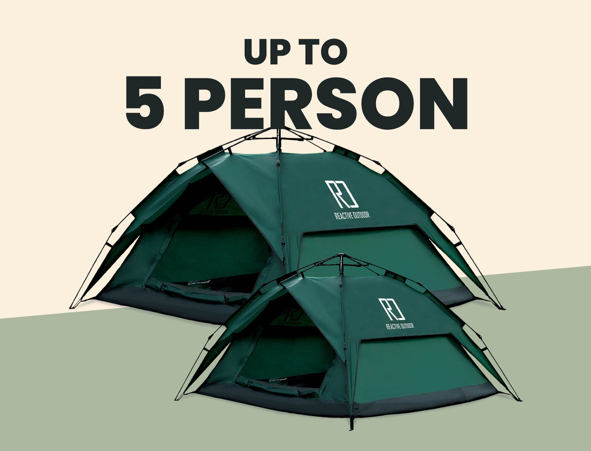 Small and large pop-up camping tents with two included tarps