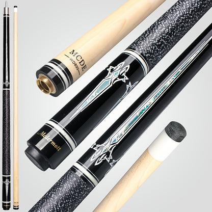 2-Piece Pool Cue 58 Inch – Grade A Canadian Maple, 12.5mm Low Deflection Shaft, Multi-Layer Leather Tip, Irish Linen Wrap – Professional Billiard Stick for Players