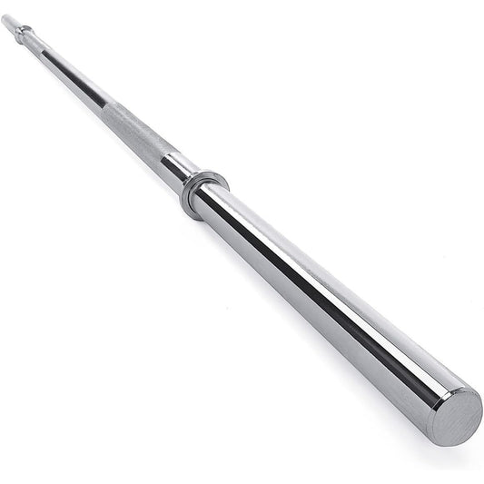 Standard Barbell 5FT – Solid Steel 1-Inch Bar, 300 LB Capacity, Chrome & Black Finish, Multi-Grip Knurling for Home Gym Strength Training
