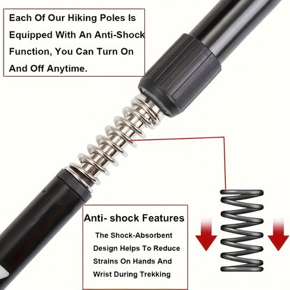 Adjustable Hiking Stick Aluminum Alloy – Lightweight Foldable Walking Pole with Quick Lock for Men & Women | Portable Trekking Cane for Camping & Outdoor