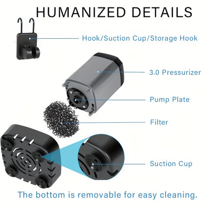 Camping Shower Portable with Smart Digital Temperature Display, 6000mAh USB Rechargeable Battery, 6 Spray Modes for Outdoor Hiking Pet Washing Car Beach