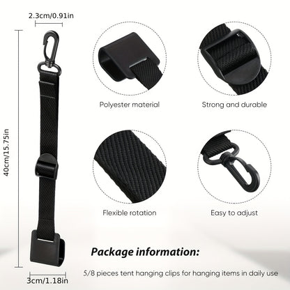 Canopy Hanging Clips for Tent & Vendor Booth – Heavy Duty Clip Set for Hanging Signs, Flags, Lanterns & Banners – Outdoor Camping & Exhibition Display Clips, Black, 5pcs or 8pcs