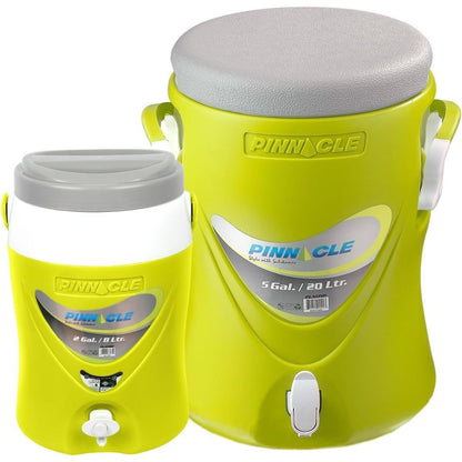 Insulated Water Jug Set with Beverage Cooler Dispenser - Leakproof Pull Tap Spout, Thick PU Insulation, Portable Sports Water Jugs for Camping, Outdoor Events, Parties & Sports - 5+2 or 3+1 Gallon