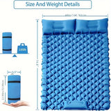 Blue double inflatable sleeping pad