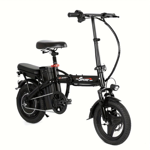 650W Electric Bicycle Folding 48V 10.5Ah Removable Battery, 14" Commuter E-Bike for Men & Women