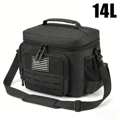 Tactical Insulated Cooler Lunch Box with MOLLE Webbing – Expandable & Leakproof, 3.7 Gal or 18L, for Hunting, Camping, Work & Outdoor Picnics – Black, Green or Khaki