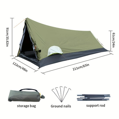Lightweight Backpacking Tent 1-2 Person - Easy Setup Camping Tent with Mosquito Net, Zipper Door, UV Sun Protection, Waterproof Emergency Shelter for Solo Hiking Cycling Outdoor Adventure