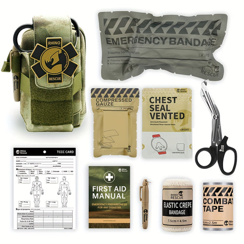 Tactical IFAK Waist Bag EDC First Aid Kit Pouch – 8-Piece Emergency Trauma Kit with Bandage, Gauze & Tourniquet for Outdoor, Camping & Everyday Carry