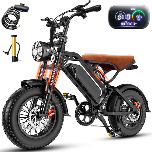 Electric Mountain Bike 749W Motor 48V 13AH Battery Full Suspension Fat Tire Off-Road E-Bike 27.9MPH Max Speed 5-Speed LED Display Adult Electric Bicycle All Terrain