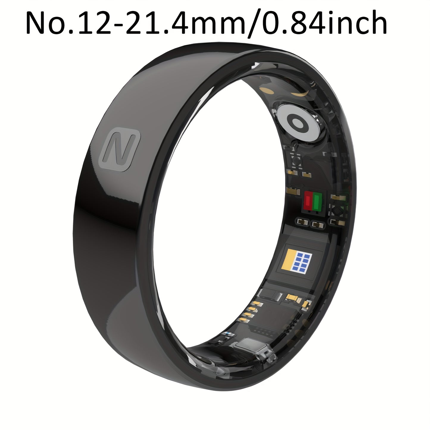 Fitness Tracker Smart Ring – IP68 Waterproof, Sleep & Step Monitor, Crystal Charging Case, Stainless Steel | Men & Women Sizes 7–13