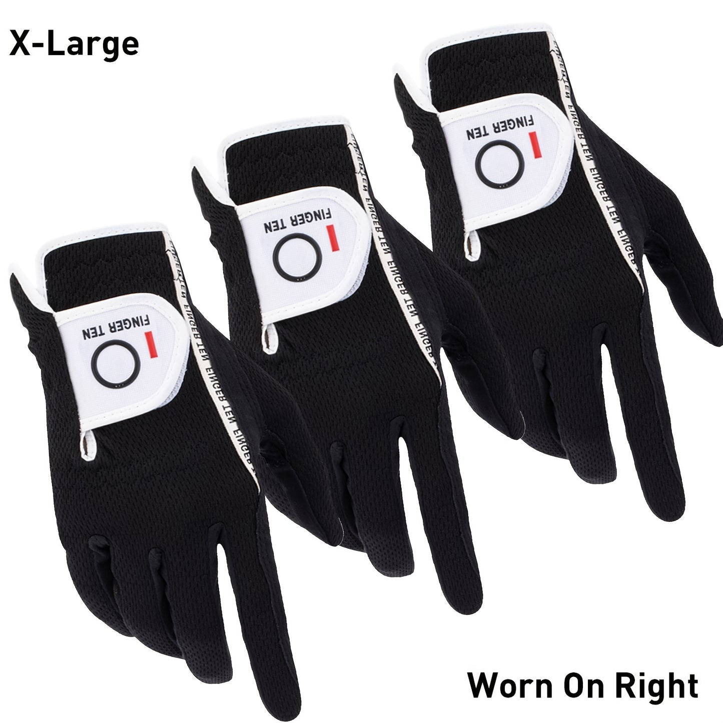 Wet Weather Golf Gloves Rain Grip 3-Pack for Men | Breathable Water-Resistant Golf Gloves for Left & Right Hand – Durable Comfortable Fit in Hot & Wet Conditions (Black, Gray, White | S–3XL)