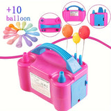 Purple balloon air pump + 10 random color balloons - Deluxe Edition