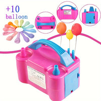 Purple balloon air pump + 10 random color balloons - Deluxe Edition