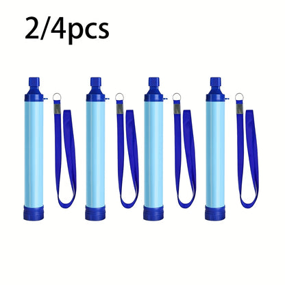Portable Water Filter Straw for Outdoor Survival – Lightweight ABS Filtration Bottle for Hiking, Camping, Trekking & Emergency Use, Filters Springs, Streams, Lakes & Tap Water – 2 or 4 Pack