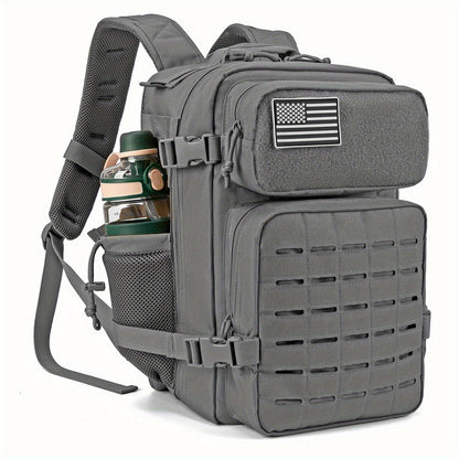 Tactical Laptop Backpack 25L MOLLE Unisex – Office & Hiking Daypack with Dual Cup Holders for Men & Women, 3-Day Bug Out Bag, Trekking & Laptop Organizer, 9 Colors: Black, Green, Pink & More