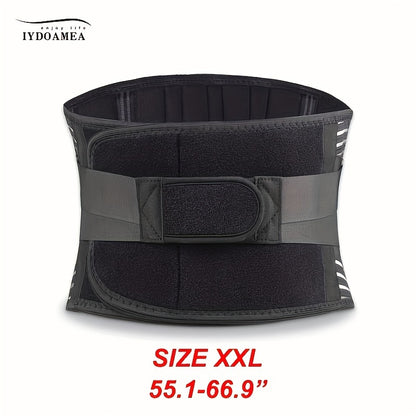 Lumbar Support Belt with 6 Stays & 16-Hole Mesh – Breathable Back Brace for Men Women, Anti-Skid Waist Support for Work, Sciatica & Lower Back Pain Relief